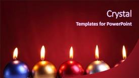 Presentation with christmas candles - Theme featuring row of christmas candles background and a wine colored foreground