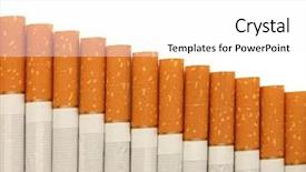  Presentation with cigarettes - Theme consisting of row of cigarettes on white background and a white colored foreground