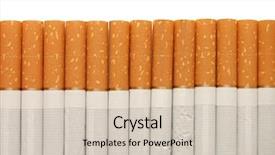  Presentation with cigarettes - Beautiful PPT theme featuring row of cigarettes on white backdrop and a lemonade colored foreground