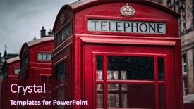  Presentation with british royal family - Slide set featuring row-of-classic-british-phone background and a wine colored foreground