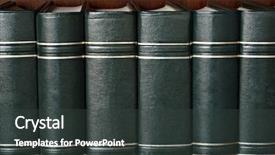  Presentation with bound - Presentation theme having row of classic leather bound background and a dark gray colored foreground