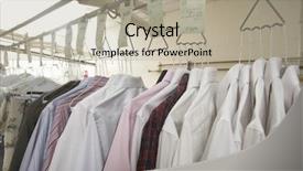  Presentation with laundry - Audience pleasing presentation theme consisting of row of clean clothes hanging backdrop and a mint green colored foreground