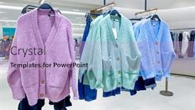 Presentation with clothes - Slide set consisting of row-of-clothes-hanging background and a light blue colored foreground