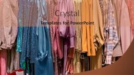  Presentation with clothes - Slide set consisting of row-of-clothes-hanging background and a coral colored foreground