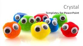  Presentation with eyes - Presentation having row-of-colorful-curious-people background and a white colored foreground