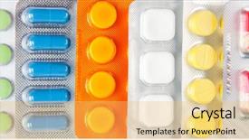  Presentation with medicines - Slides consisting of row of colorful medicines use for background background and a yellow colored foreground