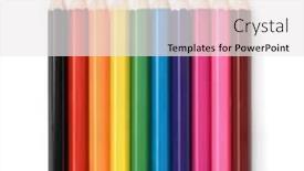  Presentation with pencils - Amazing presentation design having row-of-colorful-pencils-isolated backdrop and a white colored foreground