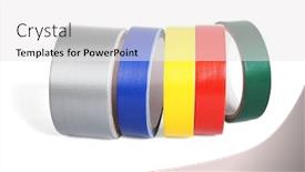  Presentation with white - Amazing PPT layouts having row-of-colour-cloth-tapes backdrop and a white colored foreground