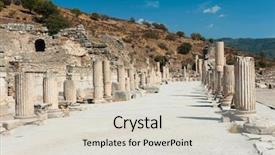  Presentation with greek column - Cool new PPT theme with row of columns backdrop and a lemonade colored foreground