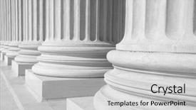  Presentation with greek column - PPT theme with row of columns background and a light gray colored foreground