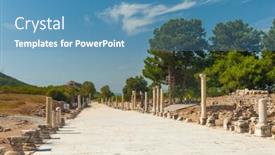  Presentation with greek columns - PPT layouts enhanced with row-of-columns background and a teal colored foreground