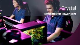  Presentation with sport - Colorful PPT theme enhanced with row-of-concentrated-young-e backdrop and a ocean colored foreground