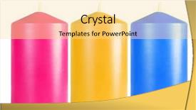  Presentation with white candles - Presentation having row of decorative colourful candles background and a blonde colored foreground