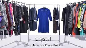  Presentation with females - Theme consisting of row-of-different-clothes-dress background and a lemonade colored foreground