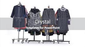  Presentation with different - Presentation theme having row-of-different-clothes-dress background and a  colored foreground
