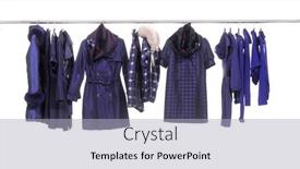  Presentation with females - Presentation theme enhanced with row-of-different-clothes-dress background and a  colored foreground