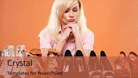  Presentation with conscious - Presentation enhanced with row of different shoes background and a red colored foreground