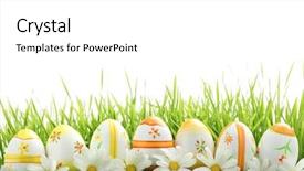  Presentation with daisy - Cool new slides with row of easter eggs backdrop and a white colored foreground