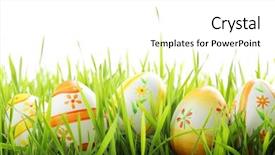  Presentation with easter - Slide set consisting of row of easter eggs background and a white colored foreground