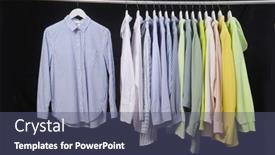  Presentation with formal jacket - Colorful PPT layouts enhanced with row-of-formal-business-suit backdrop and a ocean colored foreground