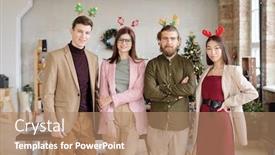  Presentation with intercultural - Slides having row-of-four-young-intercultural background and a coral colored foreground