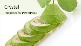  Presentation with guava - Slides featuring row of fresh guava fruit background and a yellow colored foreground