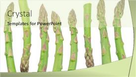  Presentation with asparagus - Presentation theme featuring row-of-green-asparagus-spears background and a soft green colored foreground