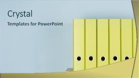  Presentation with binder - Beautiful PPT theme featuring row of green ring binders backdrop and a lemonade colored foreground