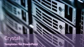  Presentation with data center - Audience pleasing slides consisting of row-of-hard-disks-used backdrop and a violet colored foreground