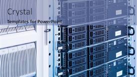  Presentation with data center - Slide deck enhanced with row-of-hard-disks-used background and a teal colored foreground