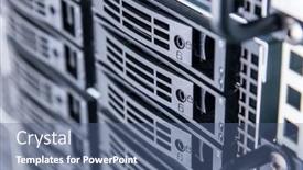  Presentation with data center - Slides featuring row-of-hard-disks-used background and a  colored foreground