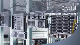  Presentation with data center - Theme enhanced with row-of-hard-disks-used background and a  colored foreground
