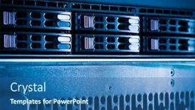  Presentation with storage - Presentation featuring row-of-hard-drives-serving background and a ocean colored foreground