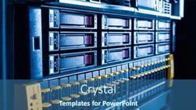  Presentation with data - PPT layouts enhanced with row-of-hard-drives-serving background and a ocean colored foreground
