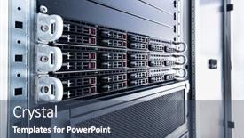  Presentation with data - Presentation design having row-of-hard-drives-serving and a ocean colored foreground