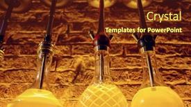  Presentation with nobody - Amazing slides having row-of-hookahs-with-glass backdrop and a tawny brown colored foreground