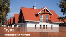  Presentation with single color - Colorful slide deck enhanced with row of identical single family backdrop and a  colored foreground