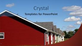  Presentation with color - Beautiful presentation theme featuring row-of-identical-townhouses and a teal colored foreground