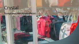  Presentation with ladies power - Amazing slides having row of ladies leather handbags backdrop and a coral colored foreground