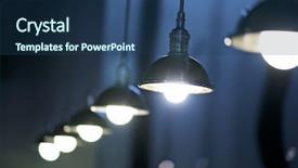  Presentation with lamps - Presentation theme featuring row of lamps background and a ocean colored foreground