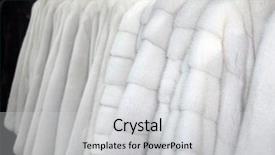  Presentation with coats - PPT layouts featuring row of many fur coats background and a light gray colored foreground