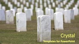  Presentation with cemetery - Presentation enhanced with row of marble tombstones background and a violet colored foreground
