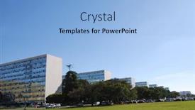  Presentation with oscar - PPT theme featuring row-of-ministries-in-brasilia background and a light blue colored foreground