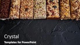 Presentation with energy bars - Slide set consisting of row-of-mixed-gluten-free background and a dark gray colored foreground