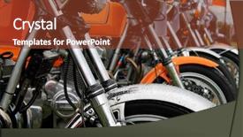  Presentation with motorbikes - Amazing presentation theme having row of motorbikes in a field backdrop and a tawny brown colored foreground