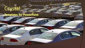 Presentation with car dealer - Colorful presentation theme enhanced with row-of-new-cars-parked backdrop and a  colored foreground