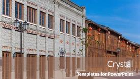  Presentation with old china - Colorful slide set enhanced with row-of-old-chinese-style backdrop and a coral colored foreground
