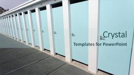 Presentation with toilet - Cool new presentation theme with outdoor dressing room or toilet backdrop and a light blue colored foreground