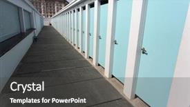  Presentation with toilet - Amazing slide deck having outdoor dressing room or toilet backdrop and a dark gray colored foreground