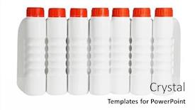 Presentation with plastic containers - Audience pleasing slide deck consisting of row-of-plastic-containers backdrop and a white colored foreground